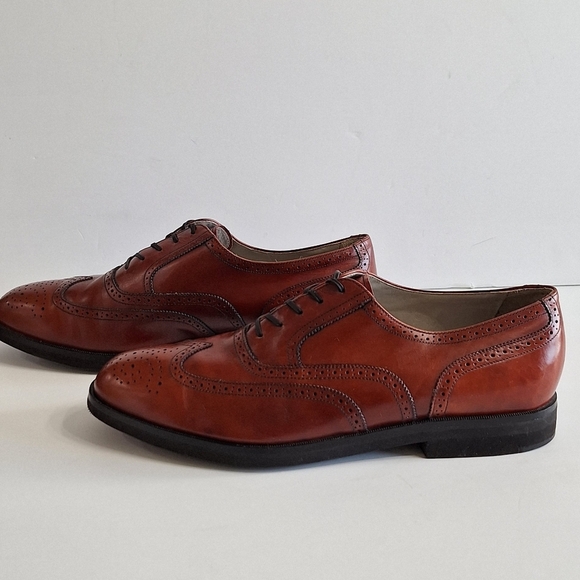 Rockport Brown Leather Wingtip Oxford Shoes with Brogue Detailing Size 13 - Picture 9 of 14